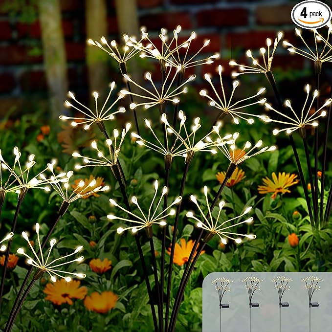 Kwaiffeo Solar Garden Light 4 Pack Outdoor